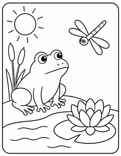 Frog And Dragonfly