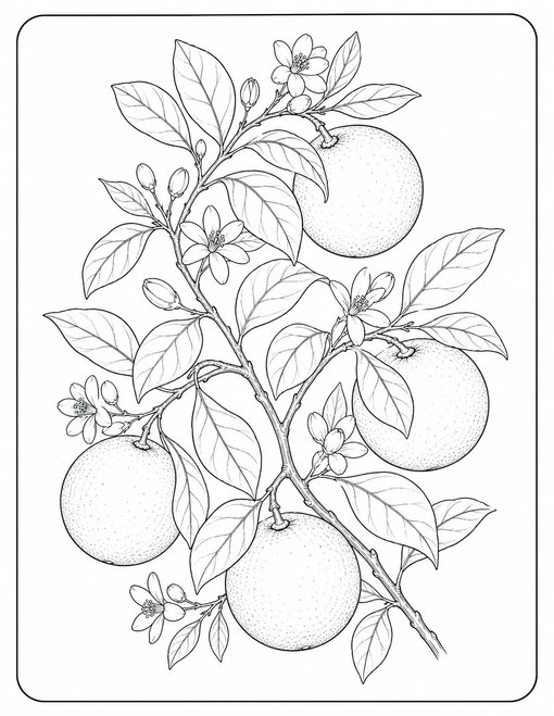 Botanical Citrus Branch