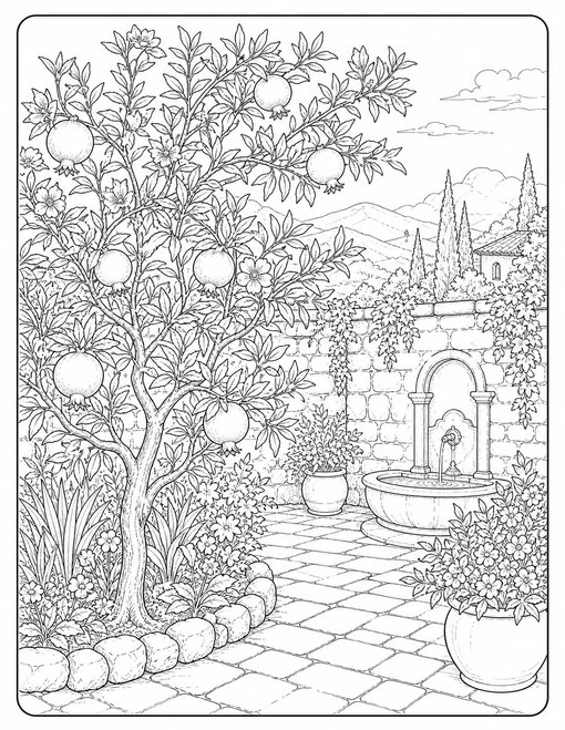 Pomegranate Garden Study