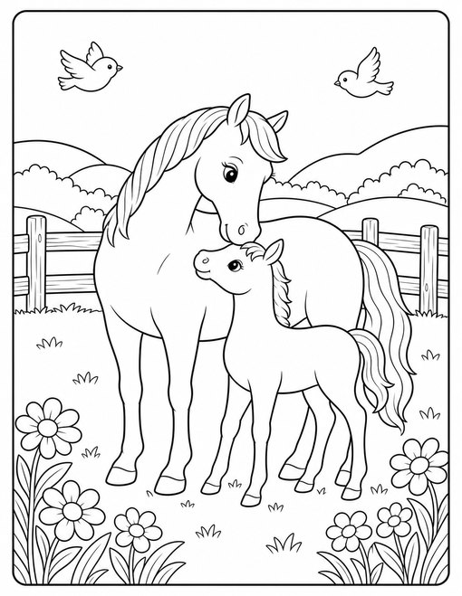 Mare And Foal Pasture