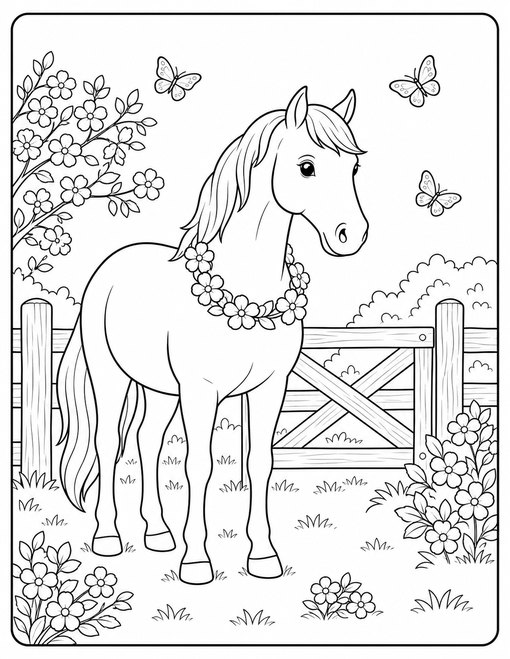Flower Garland Horse