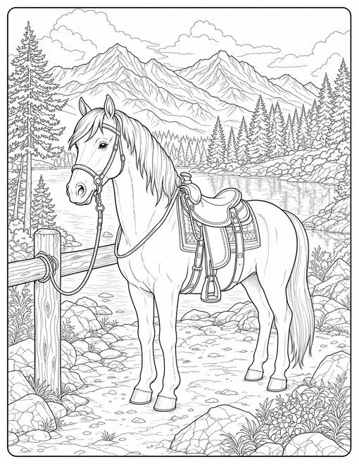 Mountain Lake Horse