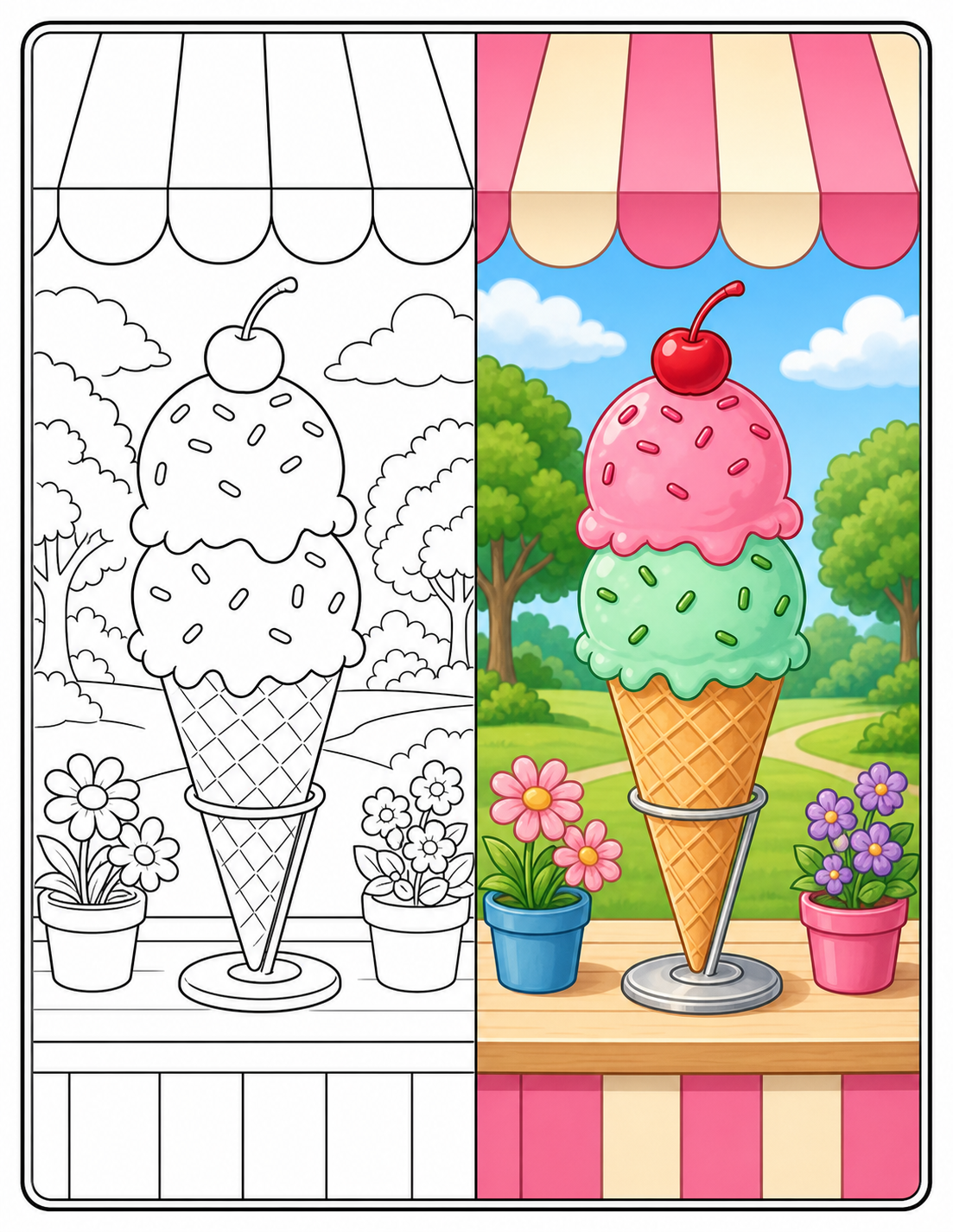 Ice Cream Coloring Pages