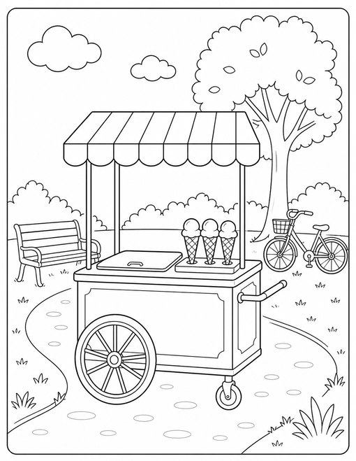 Ice Cream 007 Park Ice Cream Cart