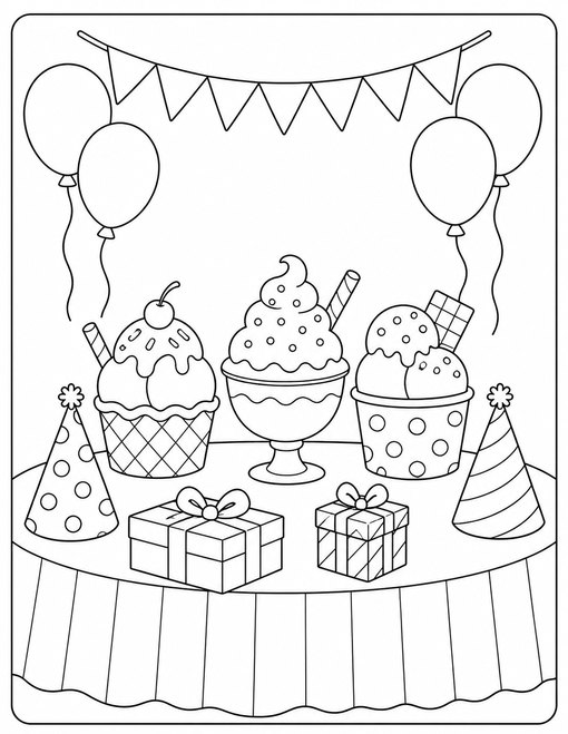 Ice Cream 011 Birthday Ice Cream Table