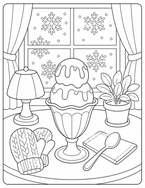 Ice Cream 016 Winter Hot Fudge Sundae