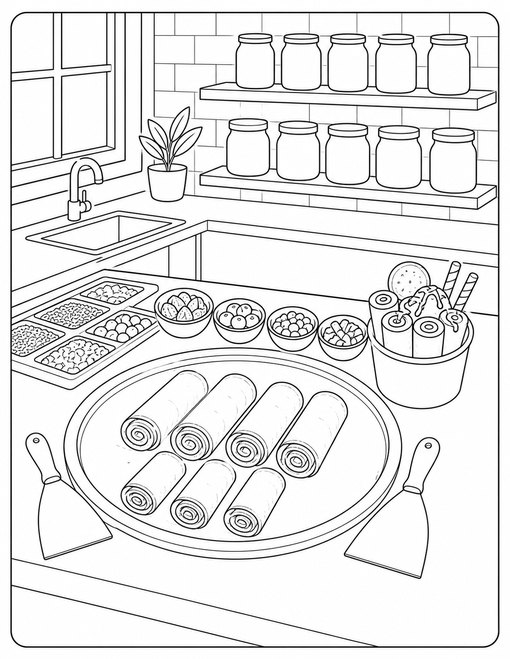 Ice Cream 020 Rolled Ice Cream Station