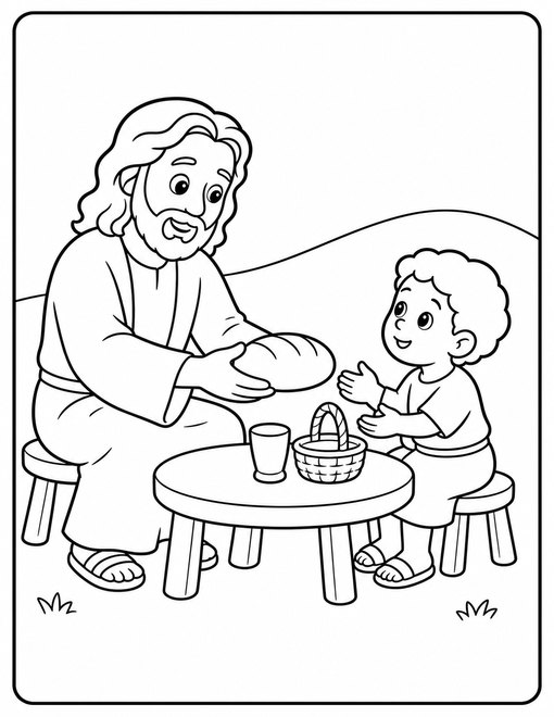 Jesus Shares Bread