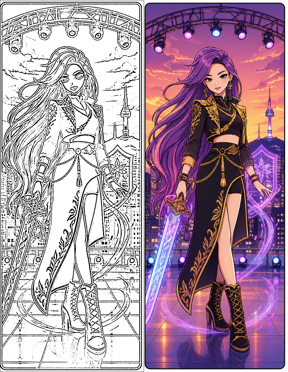 Kpop Demon Hunter Coloring Pages