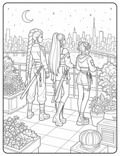 Kpop Demon Hunter 011 Trio Rooftop Watch