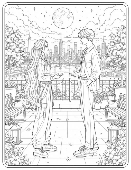 Kpop Demon Hunter 023 Rumi And Jinu Moonlit Rooftop