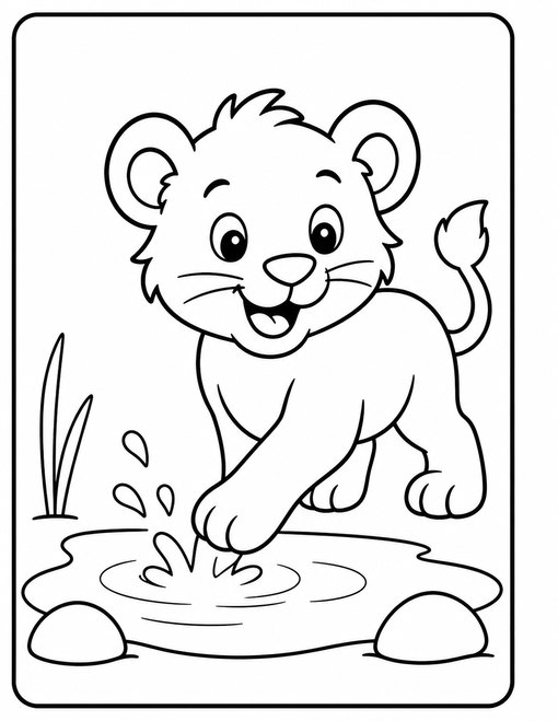 Lion Water Splash