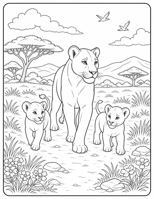 Lioness Cubs Walk