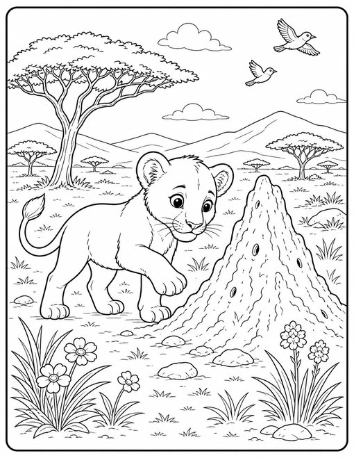 Lion Cub Termite Mound