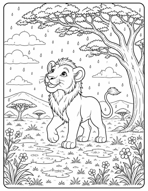 Lion Rainy Savanna
