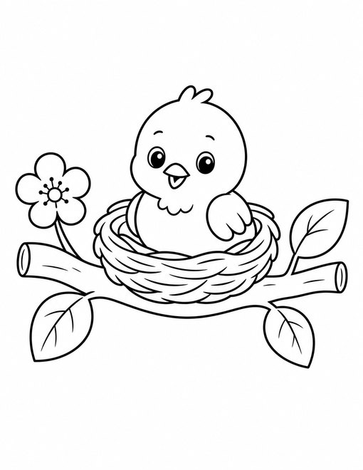 Baby Bird In Nest