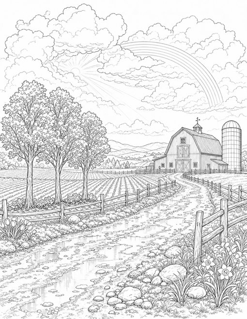 Storm Clearing Over Farm