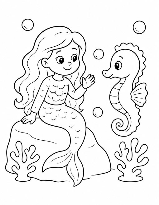 Mermaid And Seahorse
