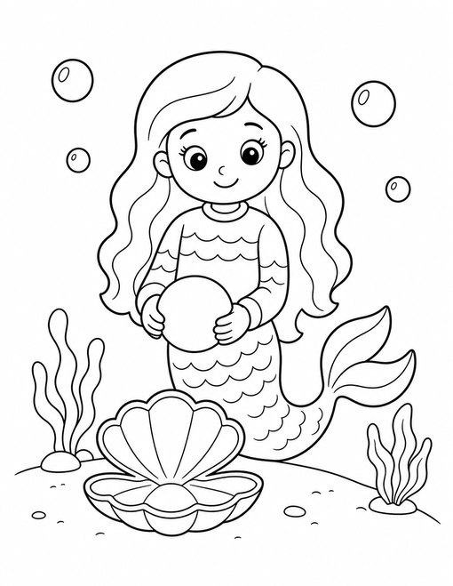 Mermaid Holding Pearl