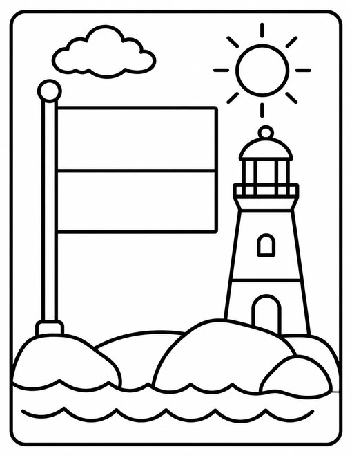 Monaco Flag 004 Lighthouse Flag