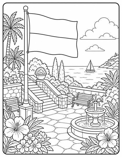 Monaco Flag 008 Hilltop Garden