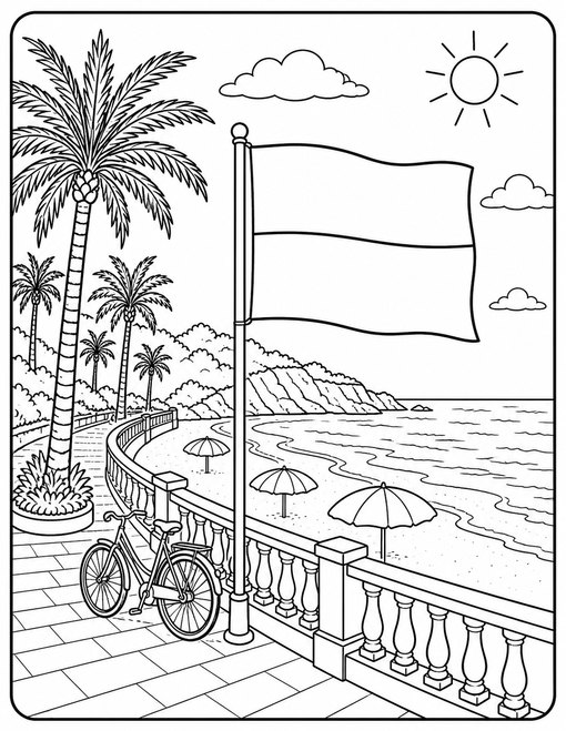 Monaco Flag 013 Beach Promenade