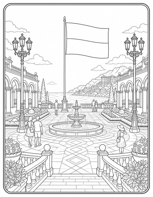 Monaco Flag 019 Palace Inspired Plaza