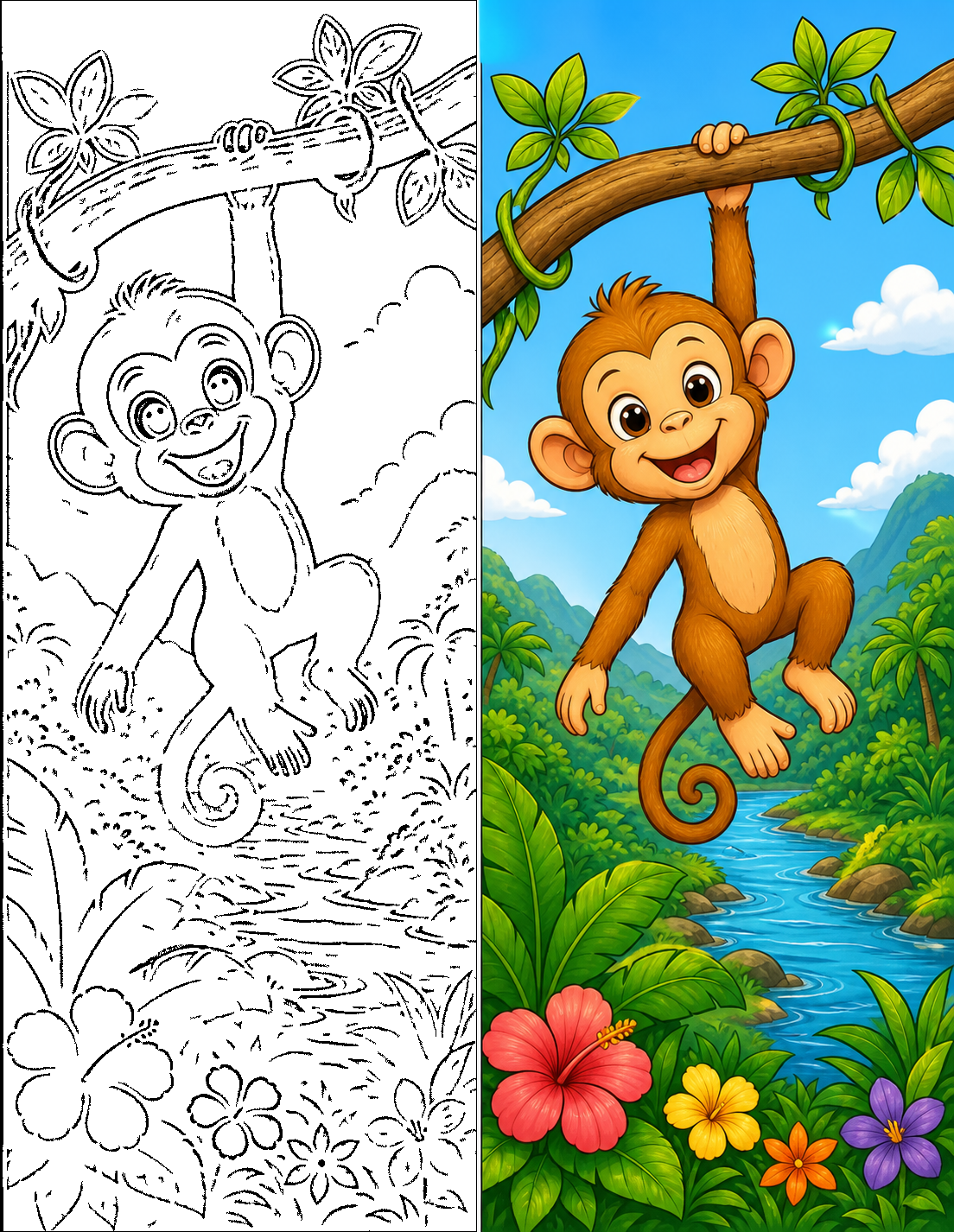 Monkey Coloring Pages