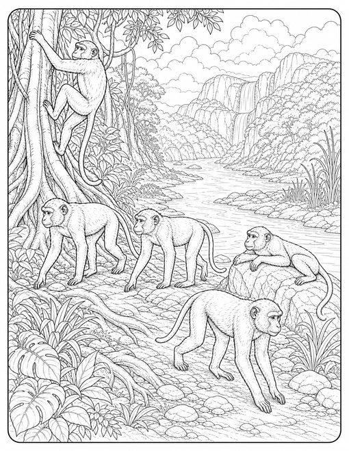 Monkey Troop Riverbank