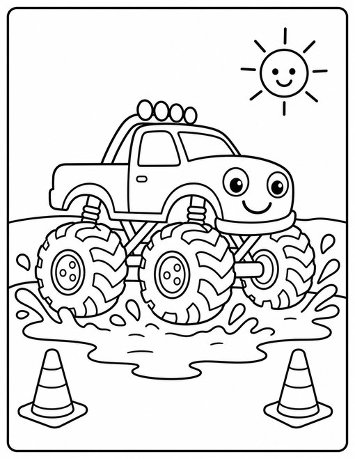 Monster Truck 002 Mud Puddle Splash