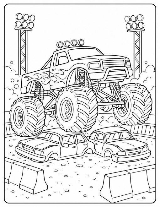 Monster Truck 008 Crushed Car Course
