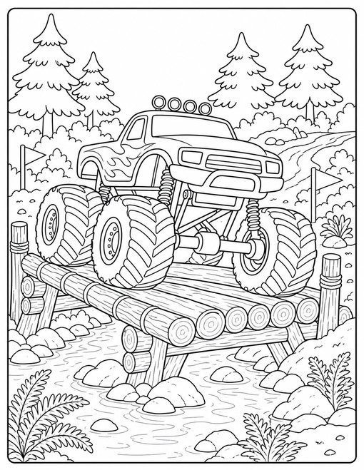 Monster Truck 012 Forest Log Crossing