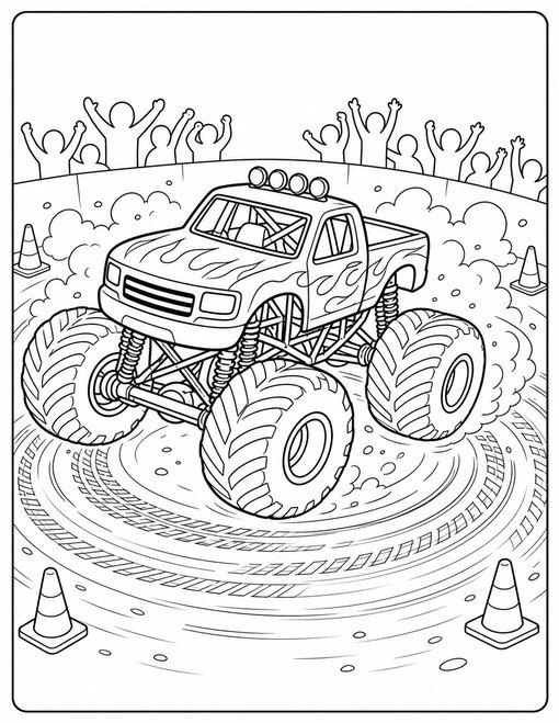 Monster Truck 017 Donut Stunt