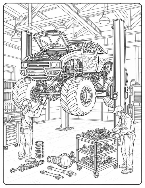 Monster Truck 020 Workshop Blueprint View