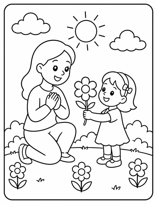 Mothers Day 001 Child Gives Flower