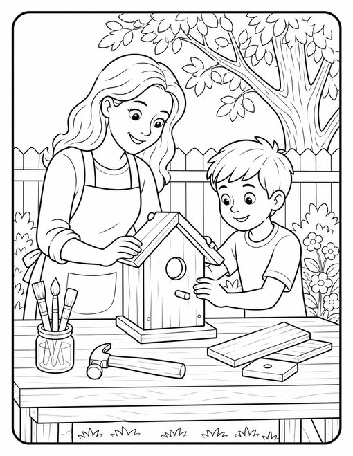 Mothers Day 012 Mother Son Birdhouse