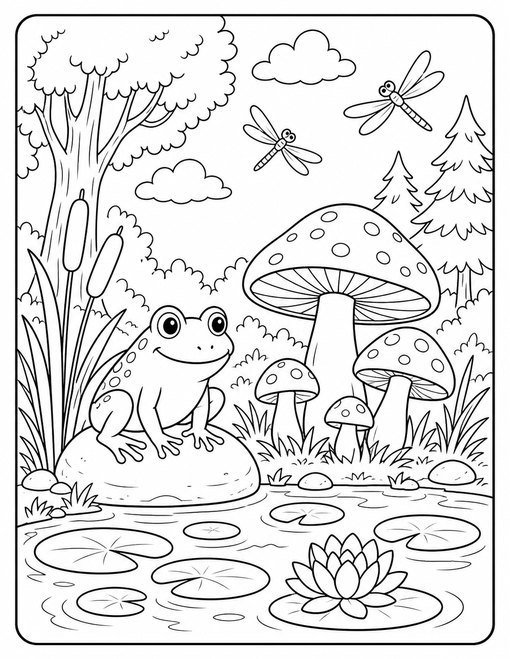Frog Mushroom Pond