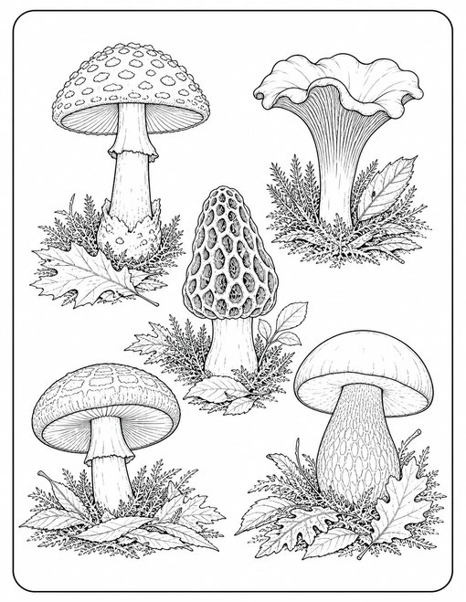 Botanical Mushroom Study