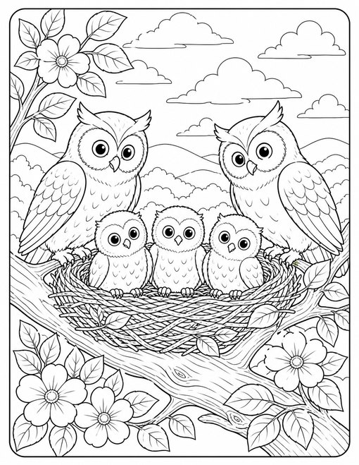 Owl Family Nest