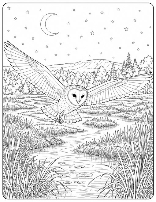 Barn Owl Marsh Flight