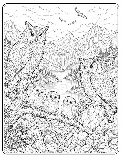 Owl Family Fjord