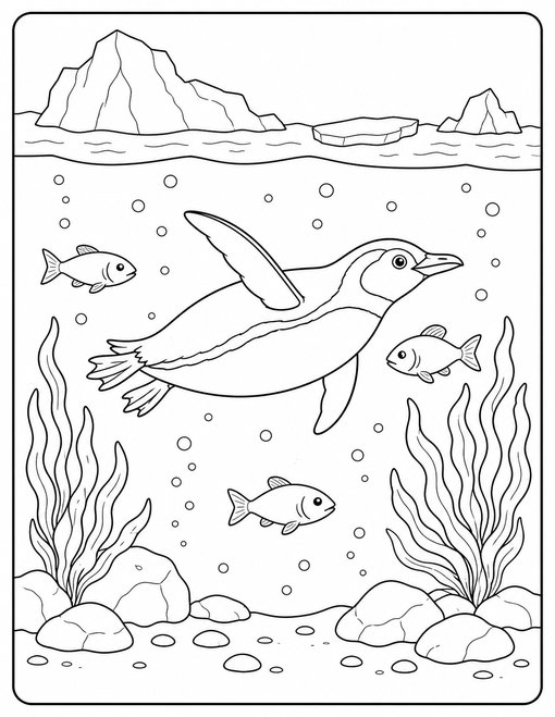 Penguin Underwater Swim