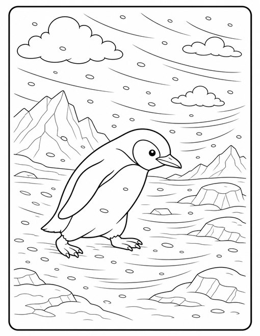 Penguin Snowy Wind