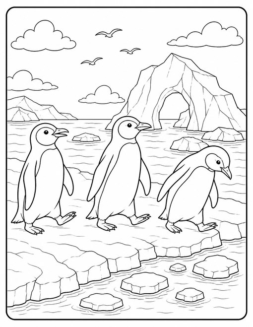 Penguins Iceberg Voyage