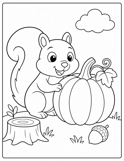 Squirrel Pumpkin Friend