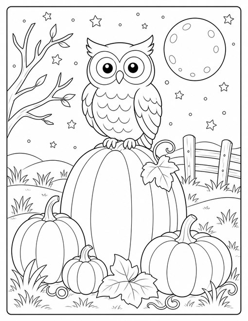 Owl Pumpkin Moon