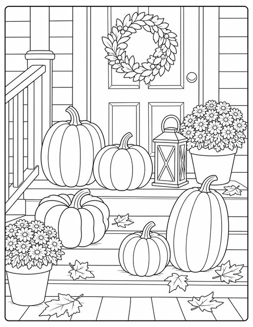 Porch Pumpkin Display