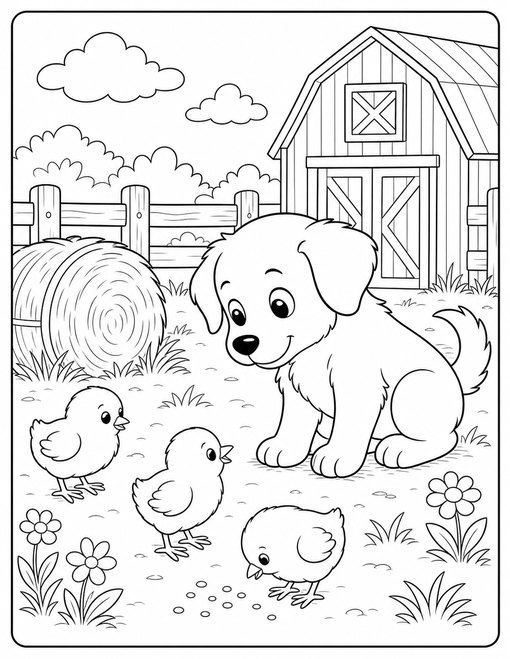 Farm Puppy Chicks