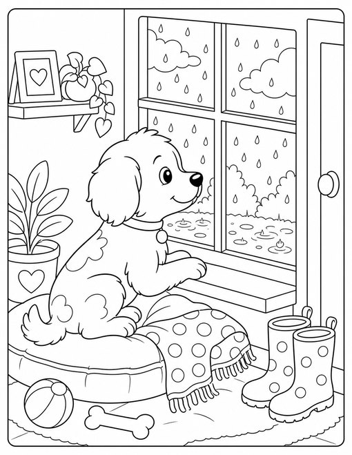 Rainy Window Puppy