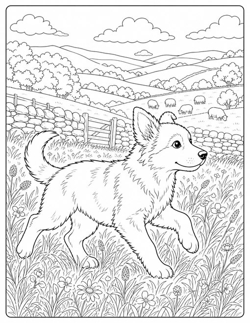 Shepherd Puppy Meadow